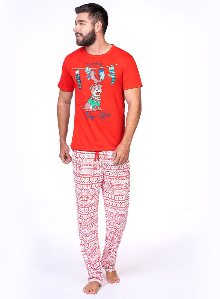 35902 Pijama Navidad Hombre Manga Corta Pantalon