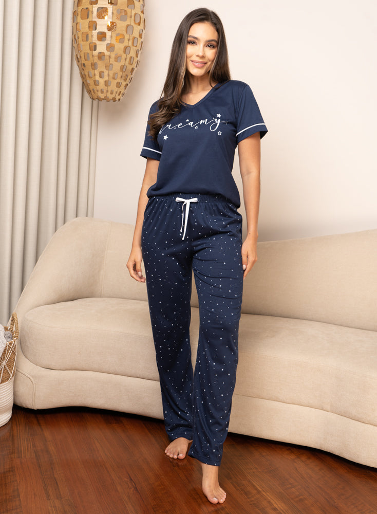 41100 Pijama Mujer Manga Corta Pantalon