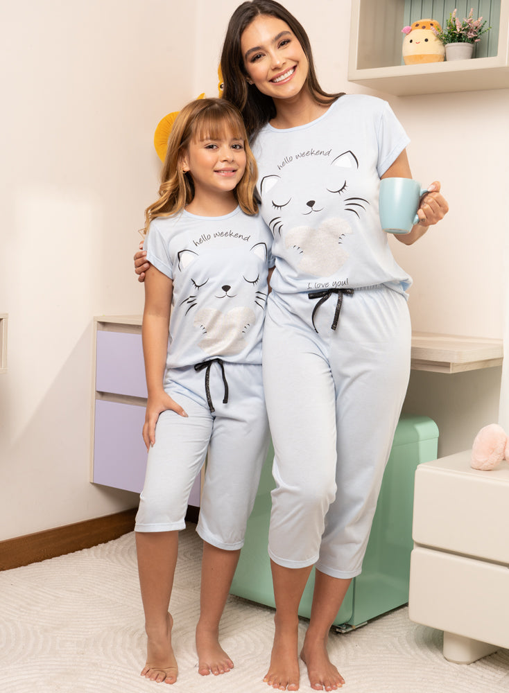 41203 Pijama Niña Manga Corta Capri
