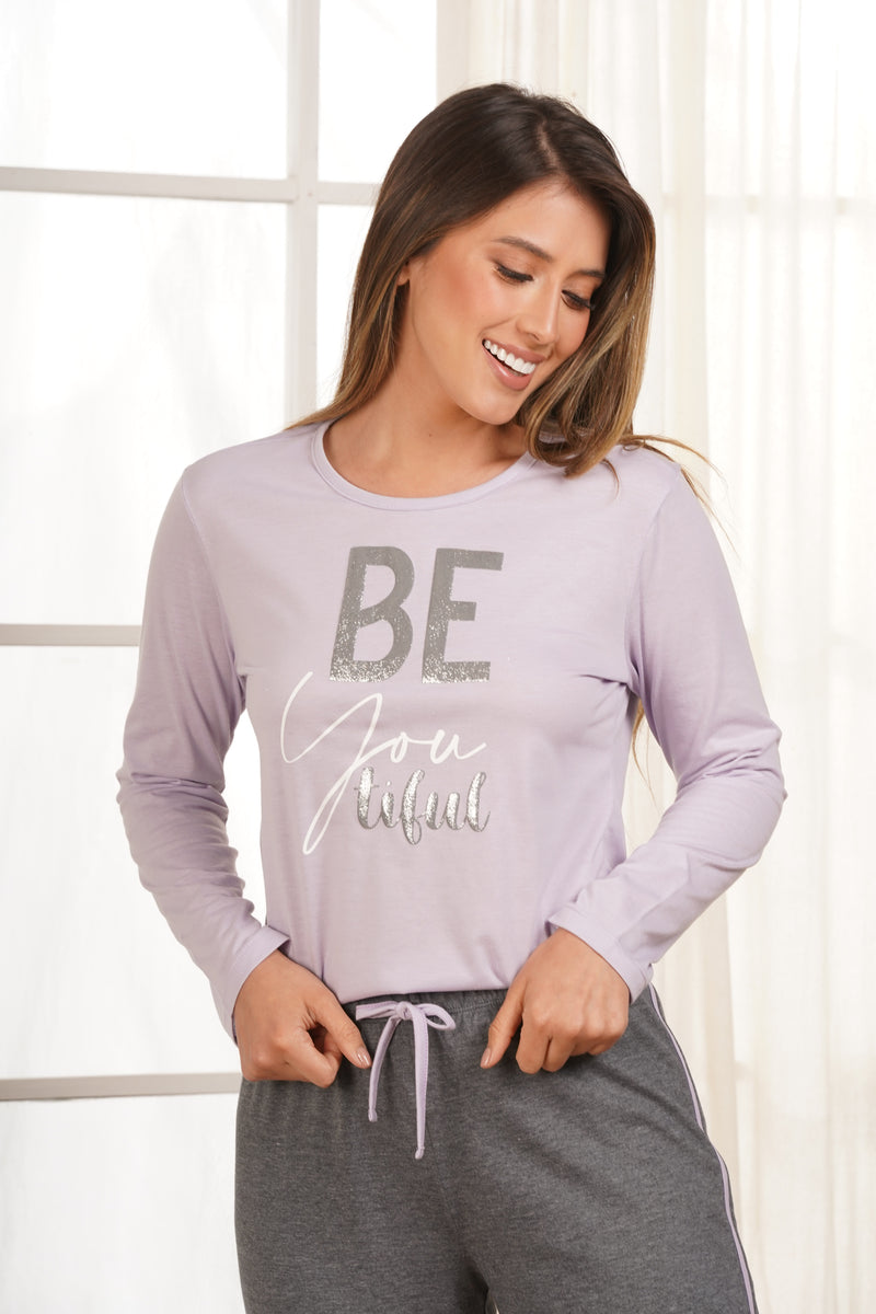 Pijama Mujer manga larga y pantalón Be