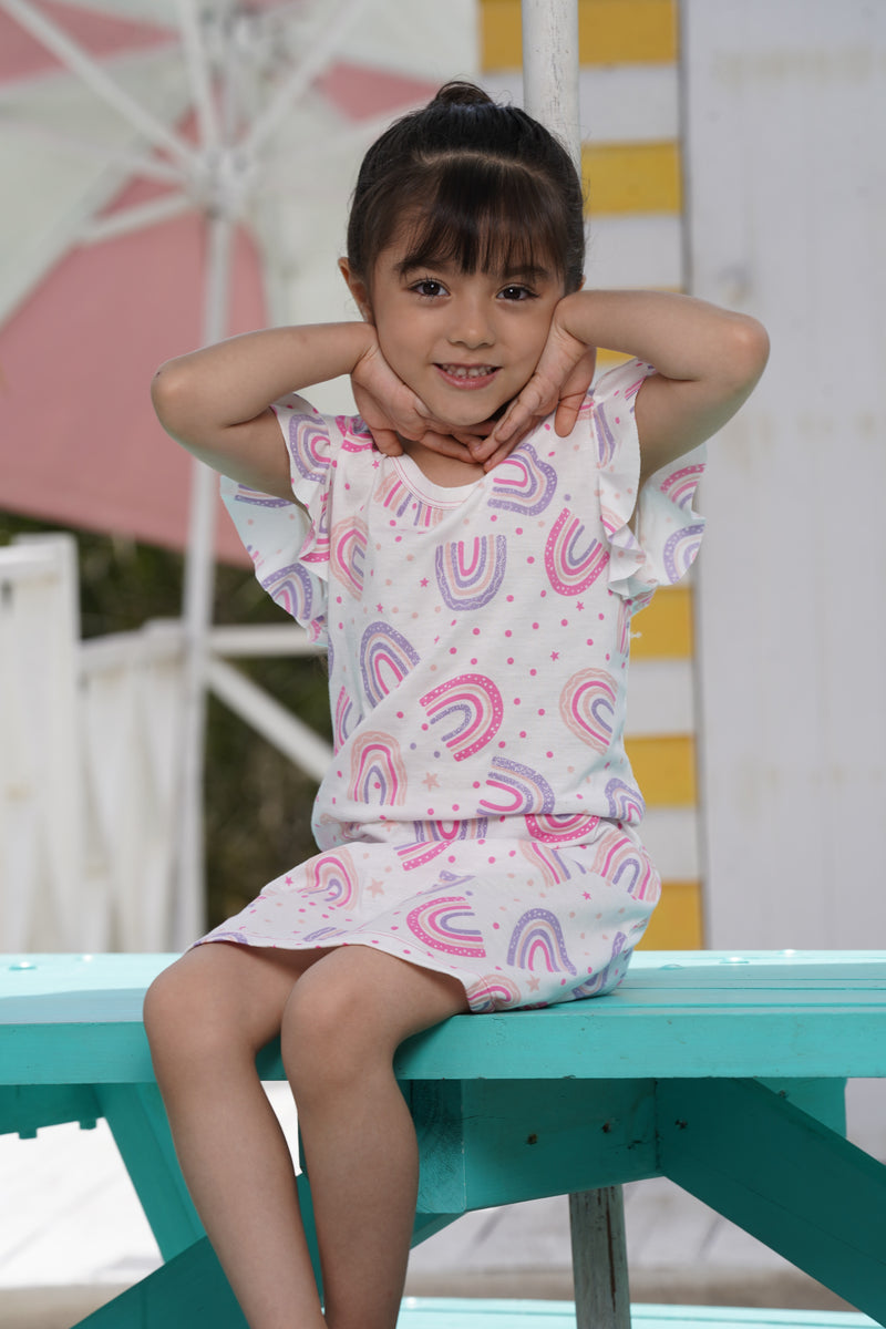 Batola para niña manga corta bolero arcoíris