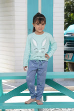 Pijama para niña conjunto manga larga y pantalón conejito