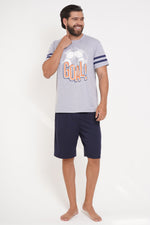Pijama hombre conjunto manga corta bermuda goal