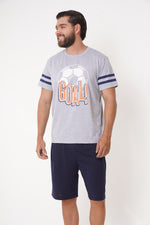 Pijama hombre conjunto manga corta bermuda goal