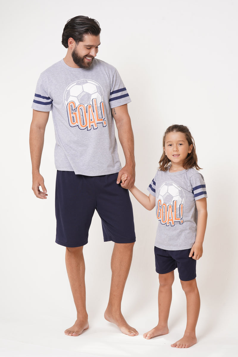 Pijama hombre conjunto manga corta bermuda goal