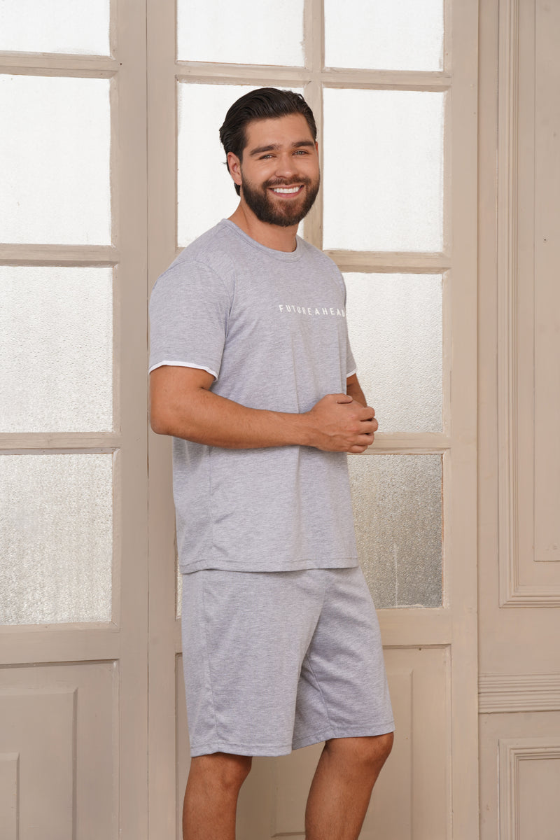 Pijama para hombre en manga corta y bermuda futureahead