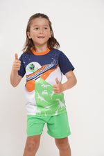 Pijama para niño de extraterrestre manga corta y bermuda