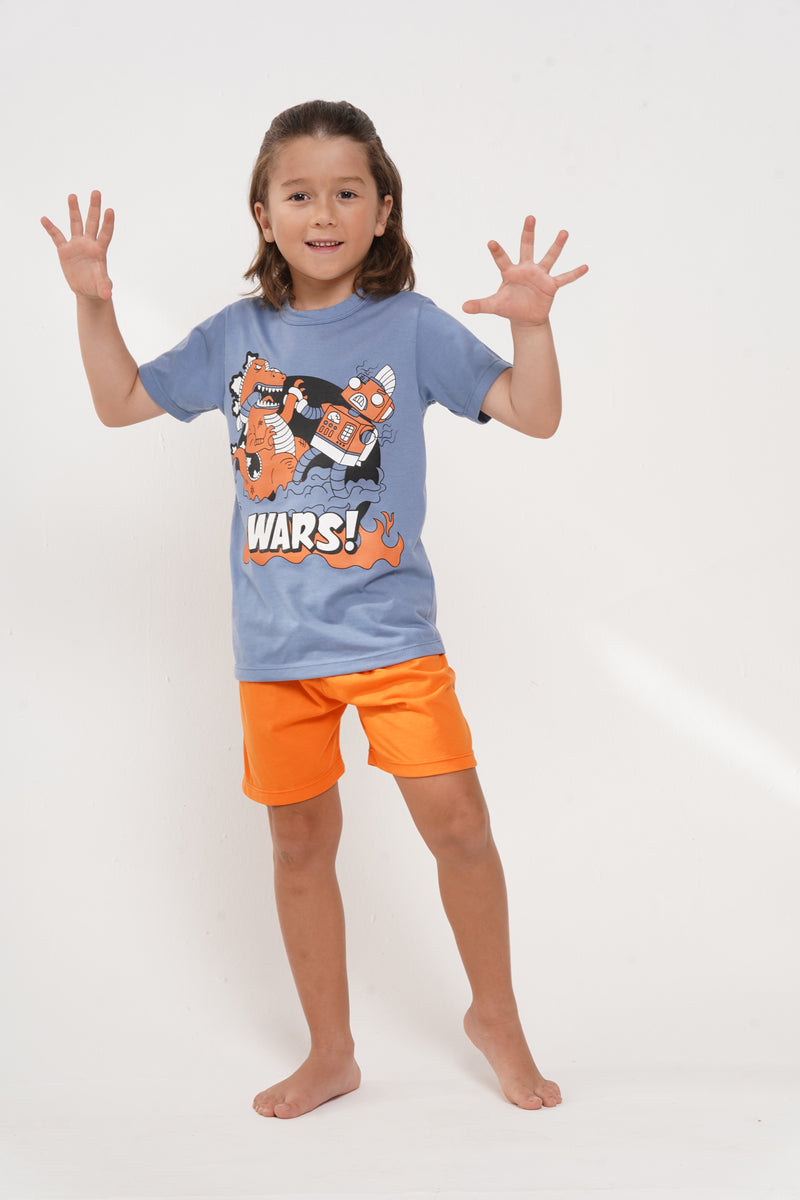 Pijama para niño manga corta y bermuda wars