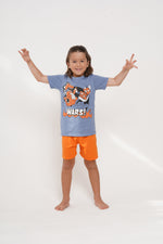 Pijama para niño manga corta y bermuda wars
