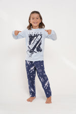 Pijama niño nave espacial manga larga y pantalón