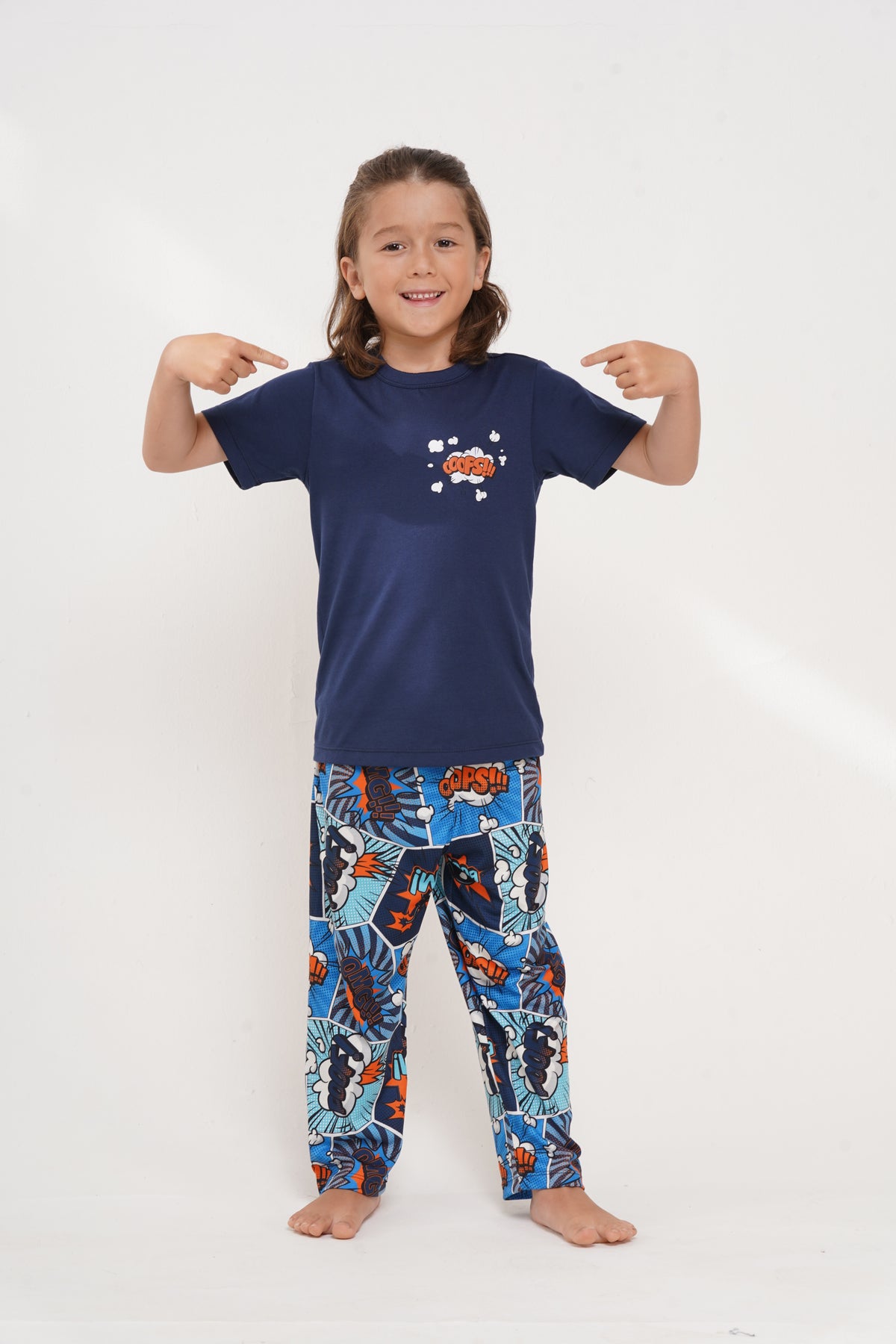 Pijama para niño manga corta y pantalón Comics