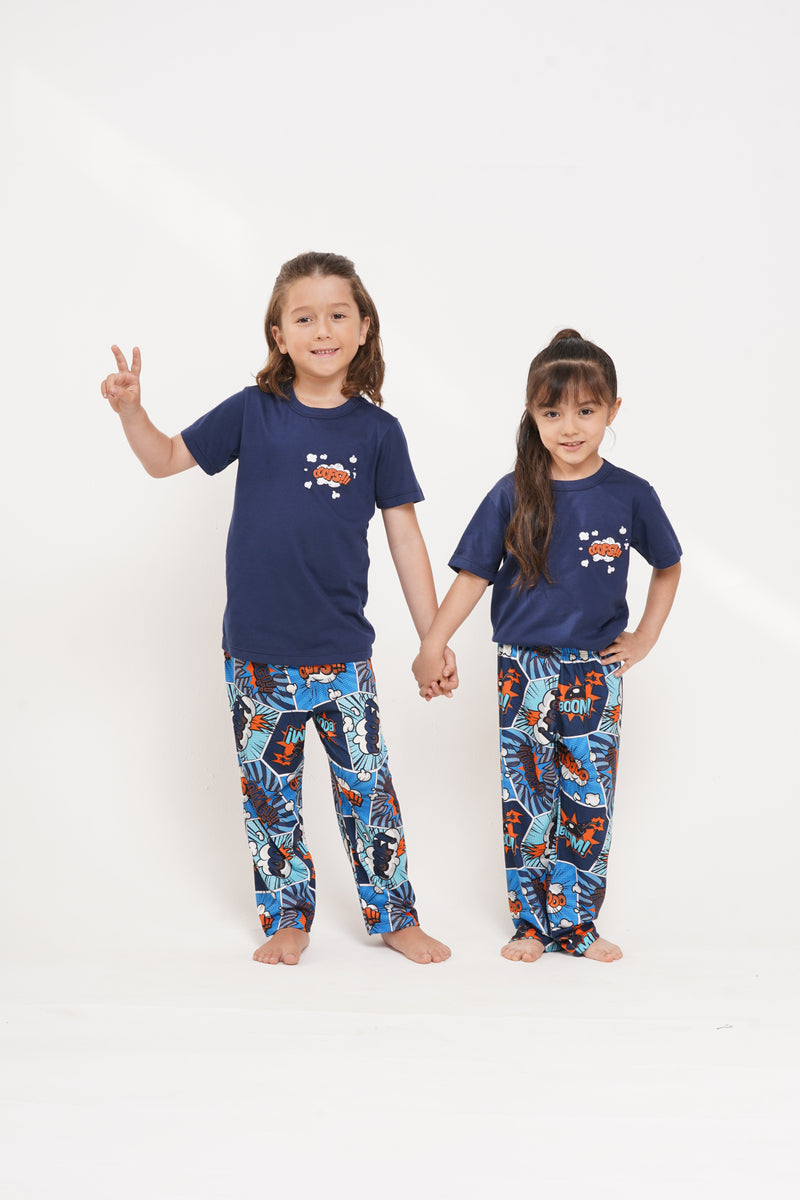 Pijama para niña manga corta y pantalón Comics