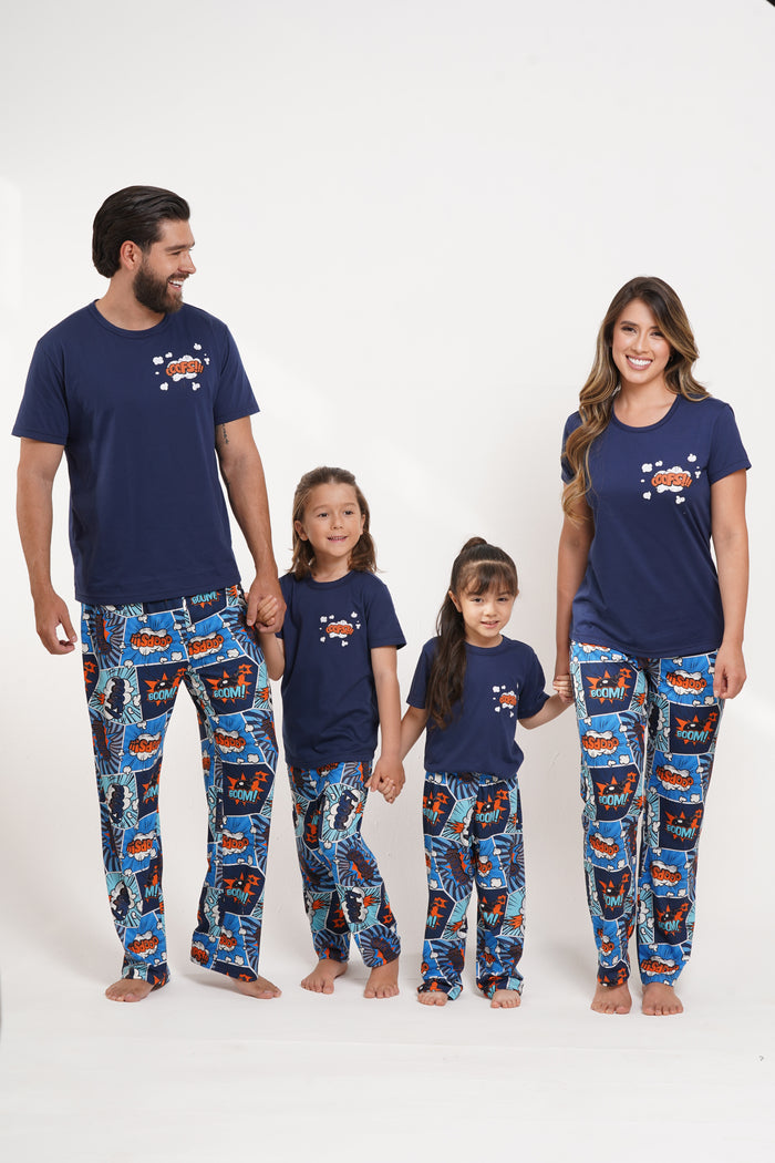 Pijama para niña manga corta y pantalón Comics