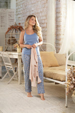 Pijamas para mujer trio buzo blusa con tiras y pantalón
