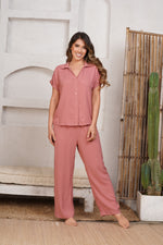 Pijama para mujer manga corta y pantalón perilla