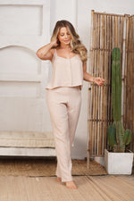 Pijama para Mujer de tiras botones y pantalón