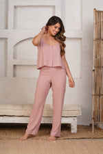 Pijama para Mujer de tiras botones y pantalón