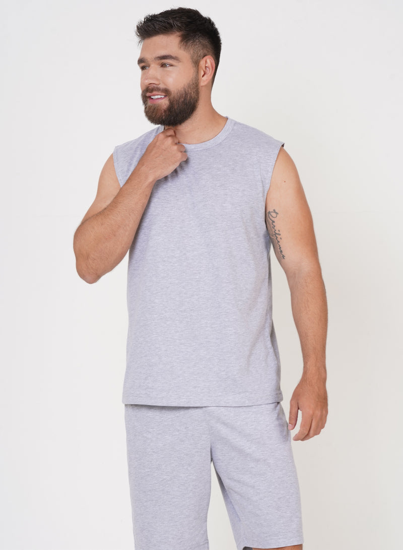 Pijama para hombre manga sisa y bermuda Ref 45902