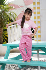 Pijama para niñas manga corta y pantalón oveja