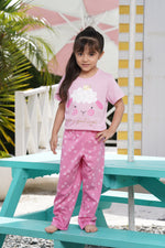 Pijama para niñas manga corta y pantalón oveja