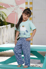 Pijama para niñas manga corta y pantalón oveja