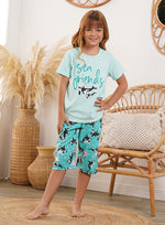 37081 Pijama niña manga corta capri