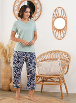 37077 Pijama mujer manga corta capri