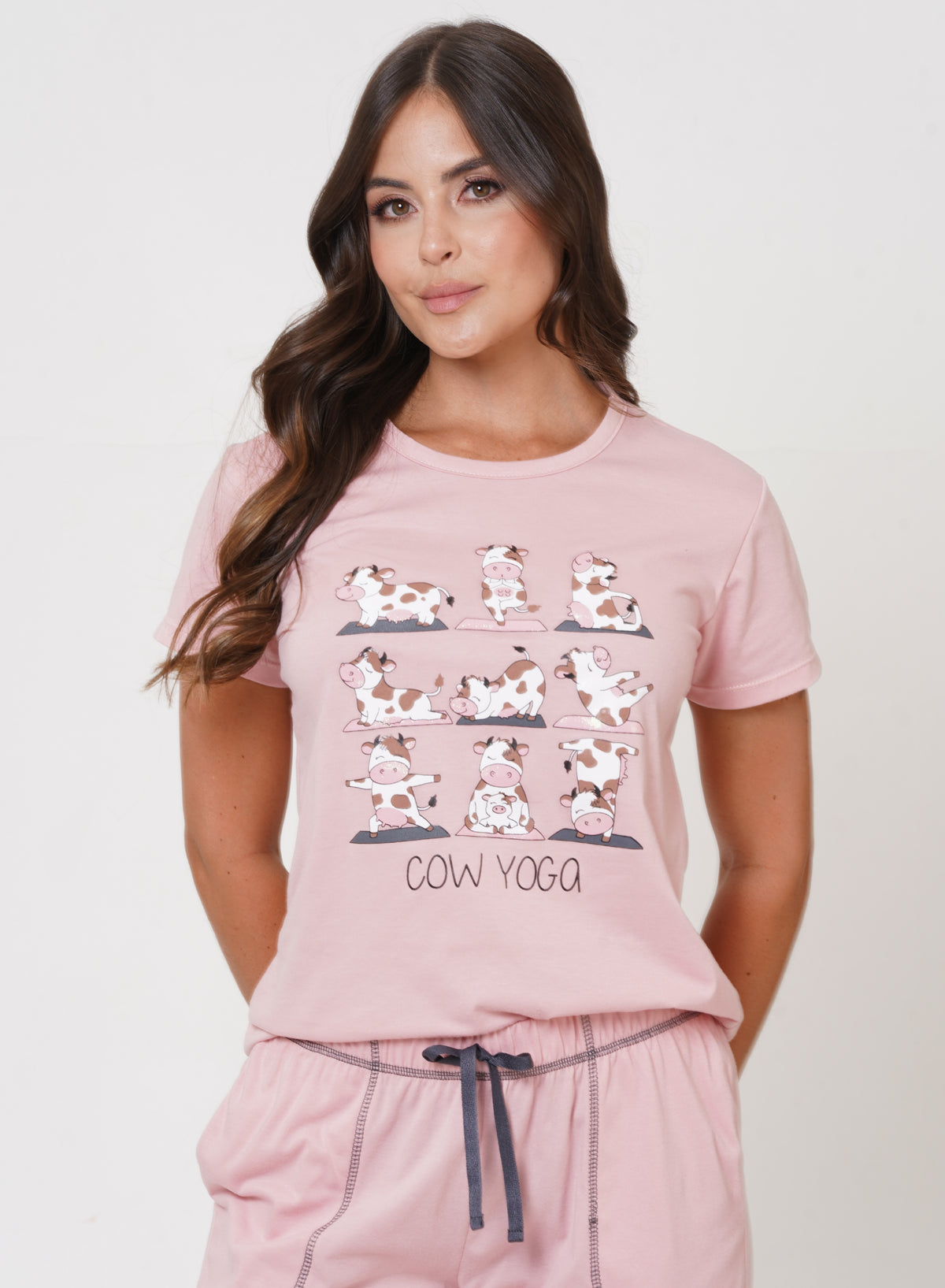 Pijama Mujer manga corta y capri vaquitas Ref 45210