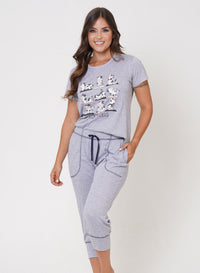 Pijama Mujer manga corta y capri vaquitas Ref 45210