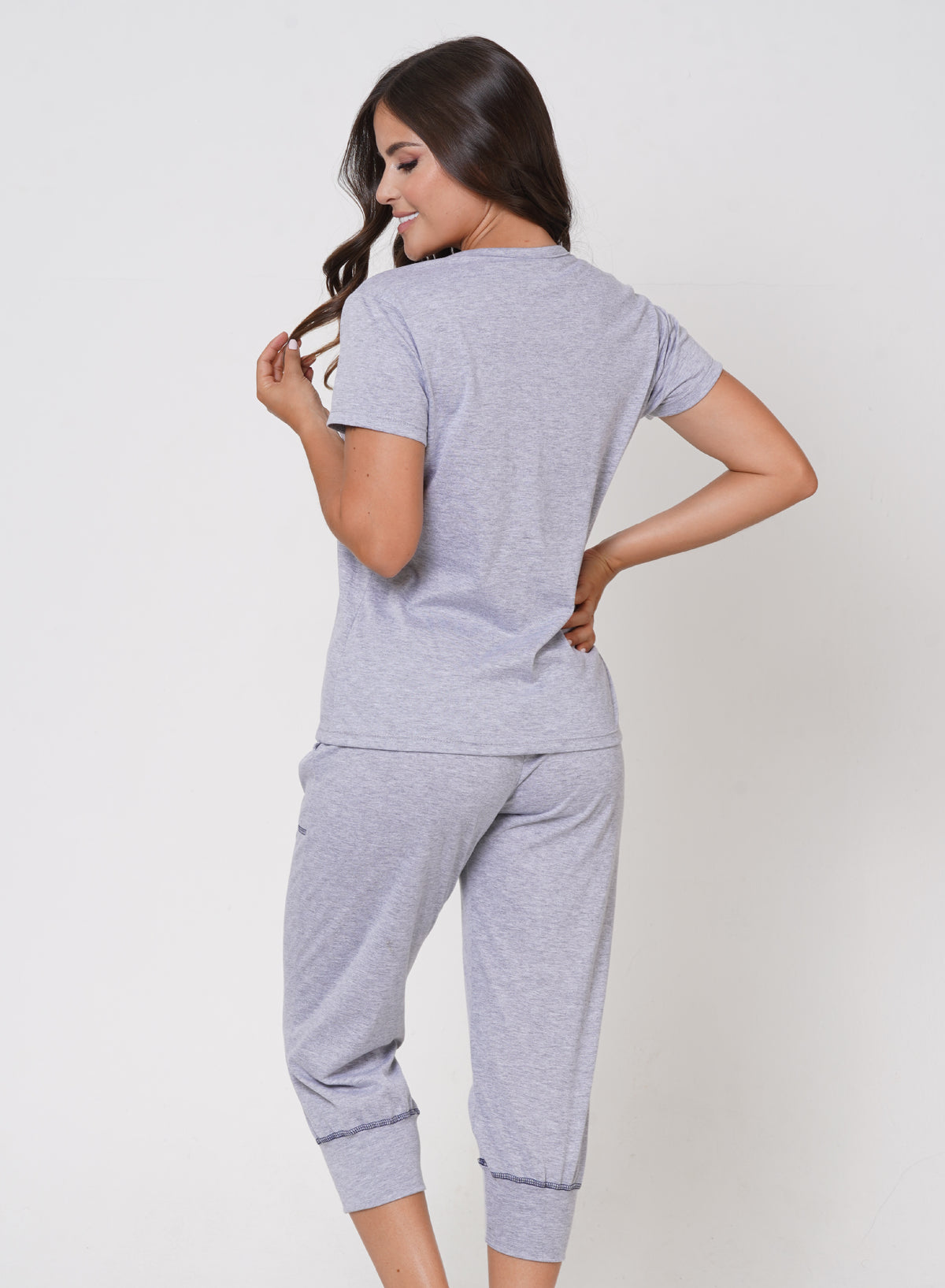 Pijama Mujer manga corta y capri vaquitas Ref 45210