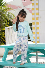 Pijama para niña conjunto manga larga y pantalón arcoíris