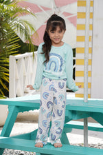 Pijama para niña conjunto manga larga y pantalón arcoíris