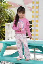 Pijama para niña conjunto manga larga y pantalón arcoíris