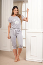 Pijama mujer set manga corta y pescador naps