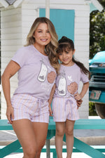 Pijama para mujer set manga corta y short milk