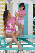 Pijama para mujer set manga corta y short milk