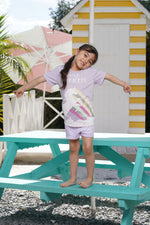 Pijama para niña manga corta y short unicornio