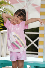 Pijama para niña manga corta y short unicornio