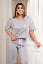 Pijama para mujer conjunto de manga corta y jogger whatever