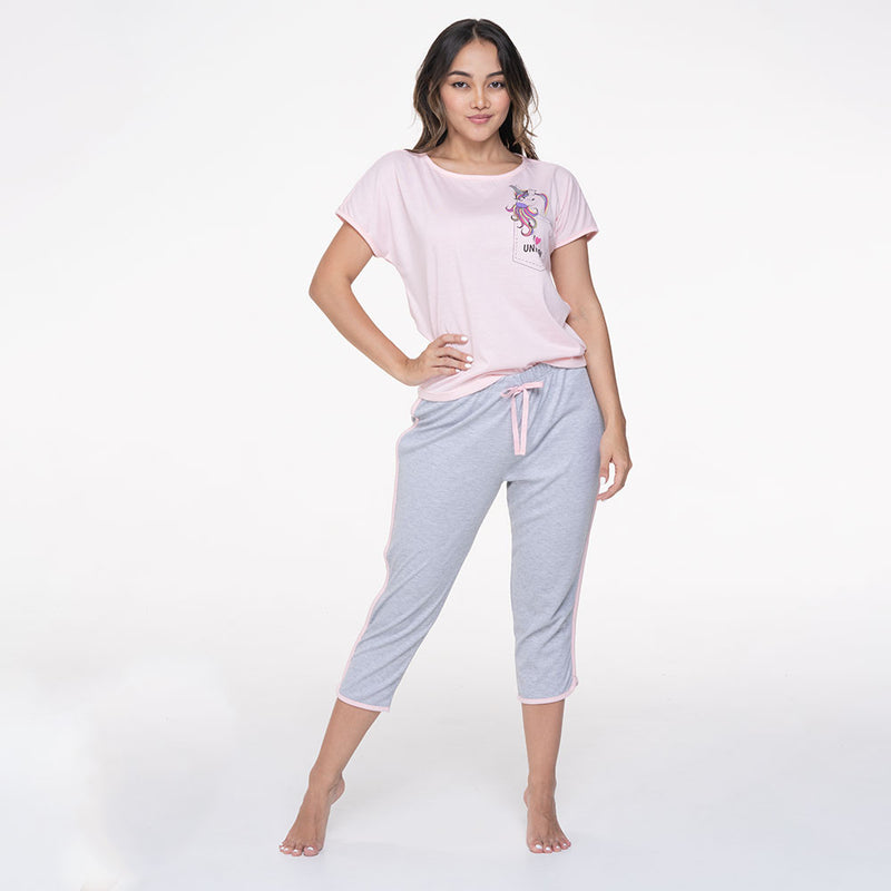 Ref.33004 Pijama Mujer Manga Corta Capri